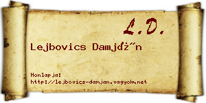 Lejbovics Damján névjegykártya